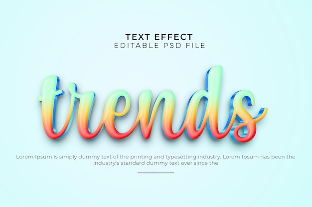 Trends 3d editable text effect