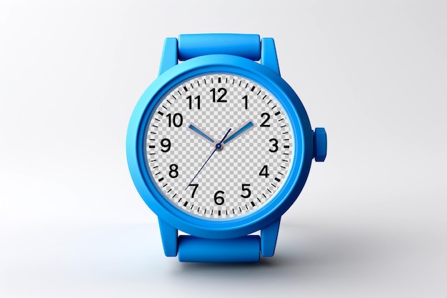 PSD trendy blue sporty wristwatch with transparent dial