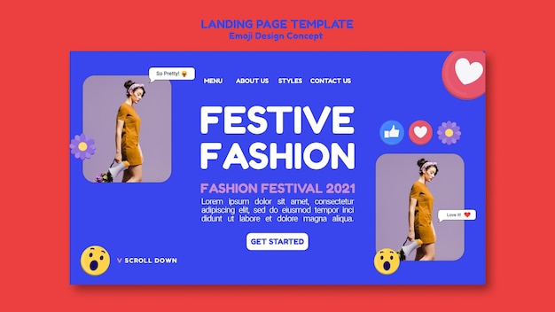 PSD trendy casual fashion life landing page template