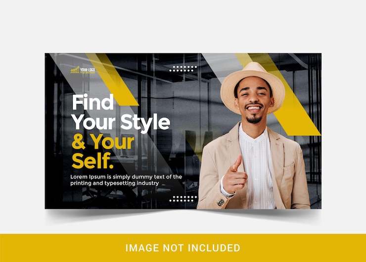PSD trendy dynamic youtube banner social media or instagram post feed template