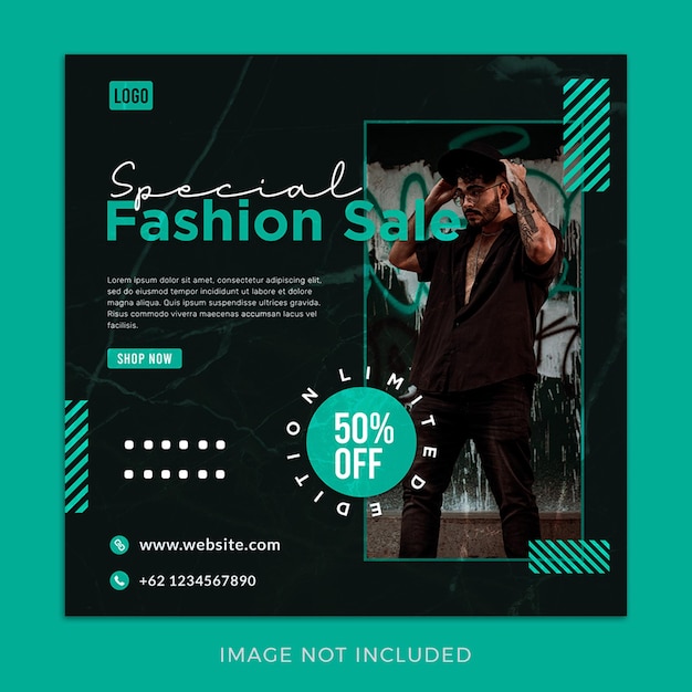 trendy fashion clothing social media post template