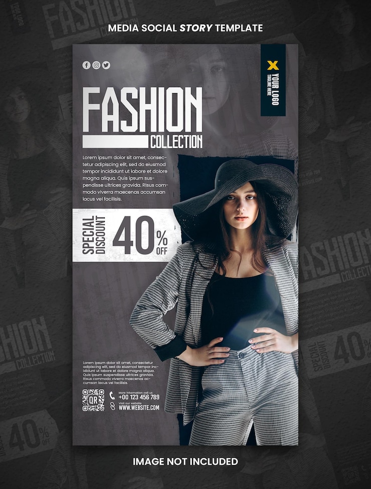 PSD trendy fashion collection beperkte tijd korting media social story post template