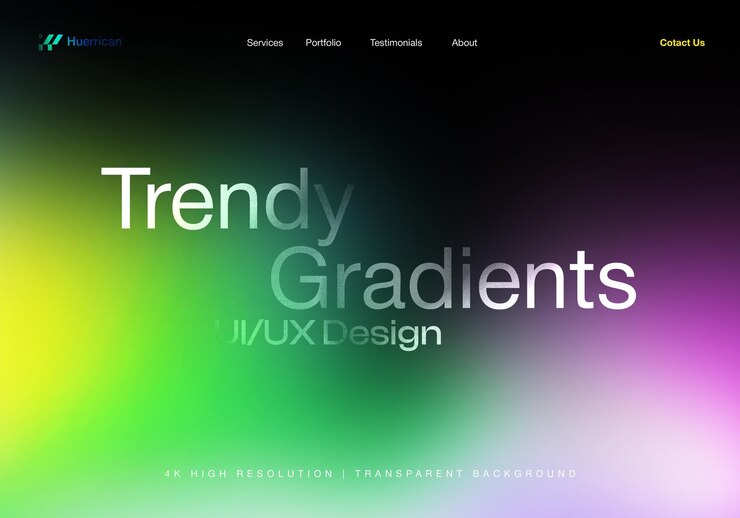 PSD trendy gradient psd transparent for ui ux design