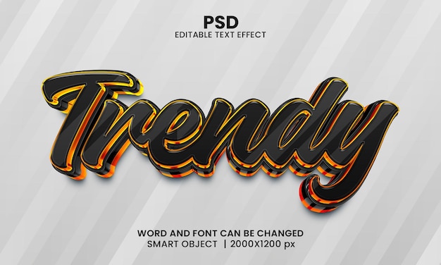 PSD trendy luxury 3d editable photoshop text effect style with background