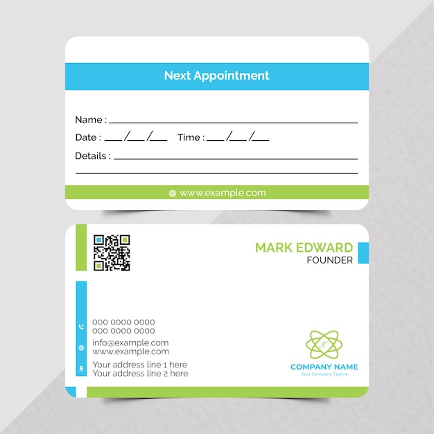 PSD trendy modern business card design template