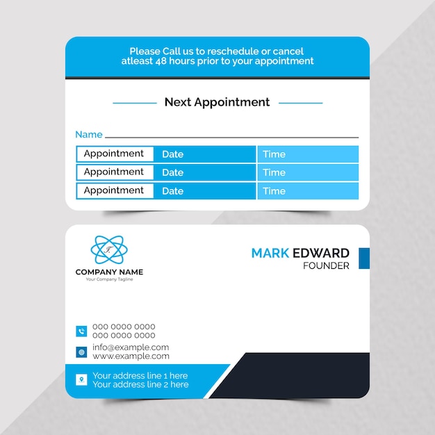 PSD trendy modern business card design template