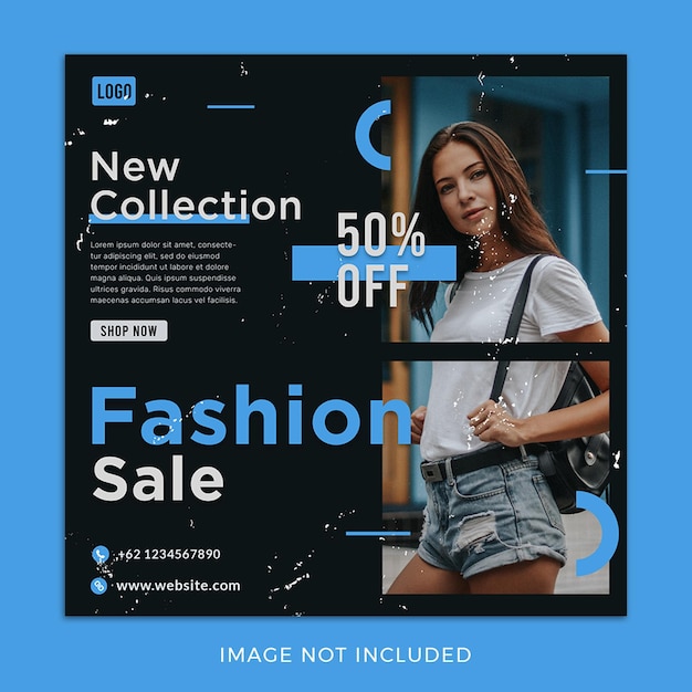 Trendy modern fashion social media post template