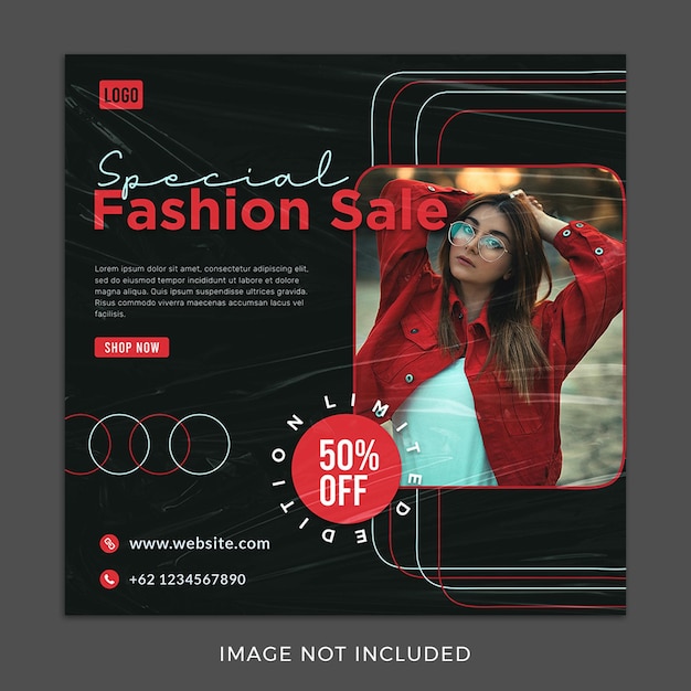 trendy modern fashion street wear style social media post template