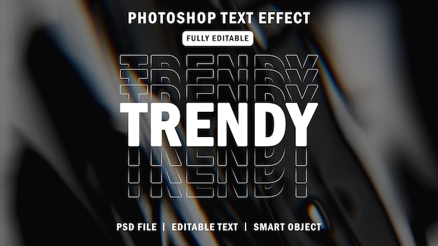 PSD trendy modern text effect