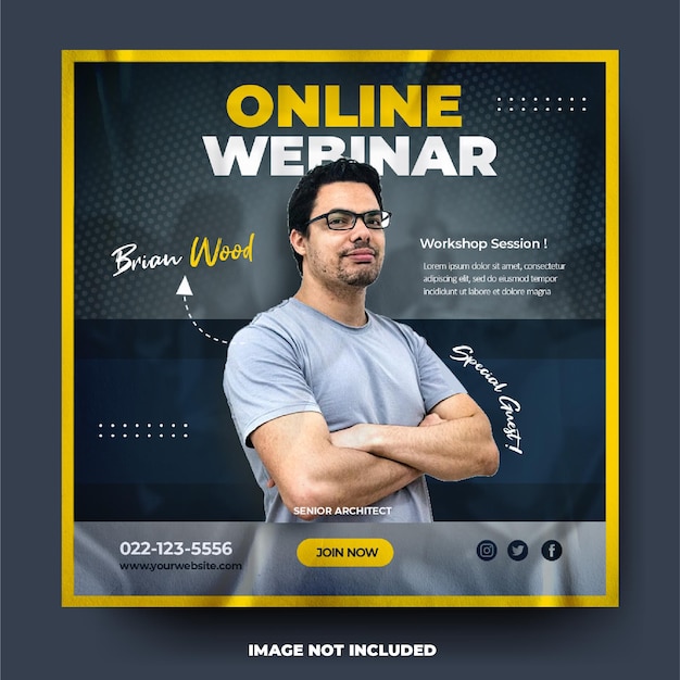 PSD trendy online webinar sociale media posterbanner