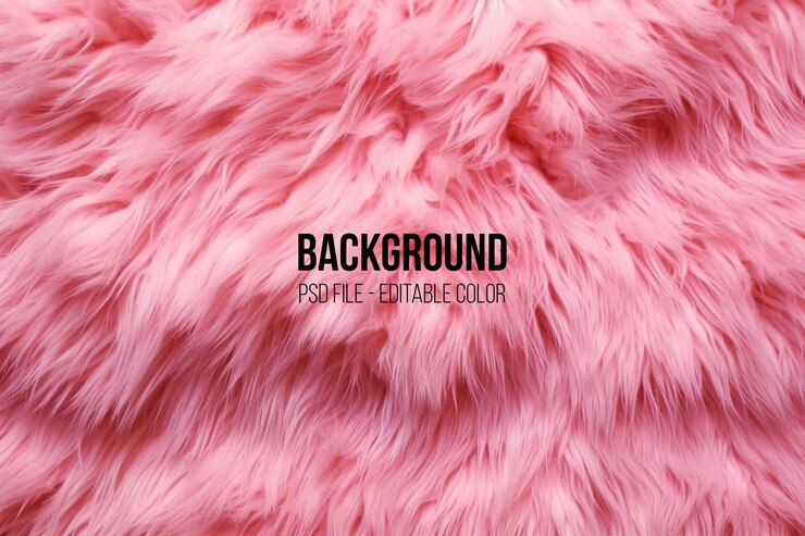PSD trendy pink fur coat against a pastel pink background
