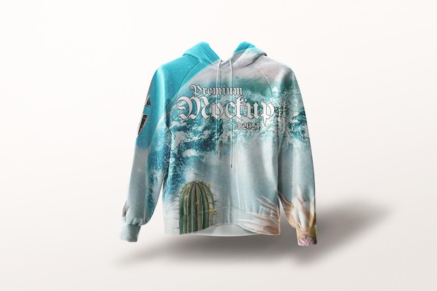 Trendy premium hoodiemodel op heldere achtergrond