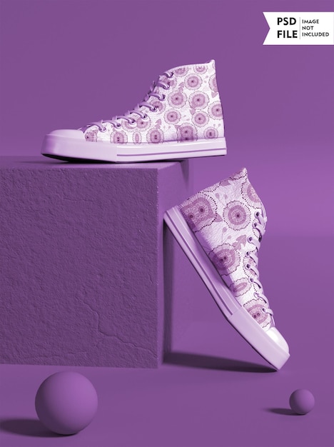 PSD design di mockup di scarpe alla moda