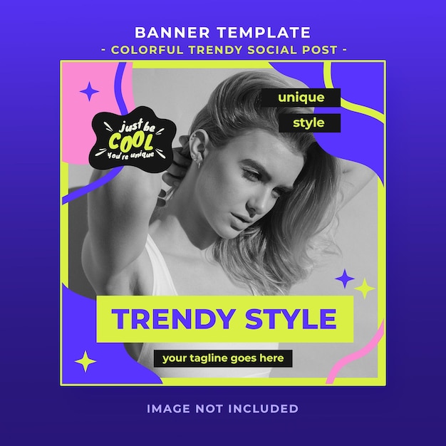 Trendy style social banner template
