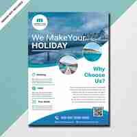 PSD trendy travel flyer design