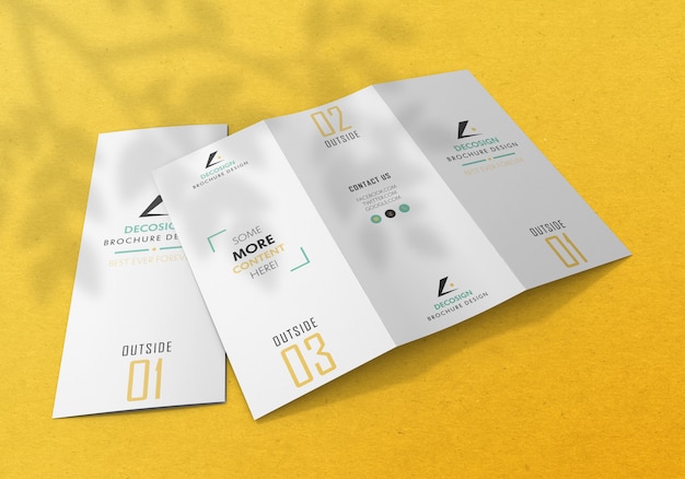 Tri fold brochure mockup