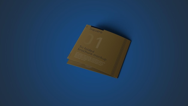 Tri-fold vierkante brochure psd mockup