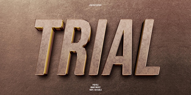 PSD trial 3d editable text effect