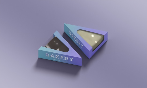 Triangle cake slice with gradient paper packaging