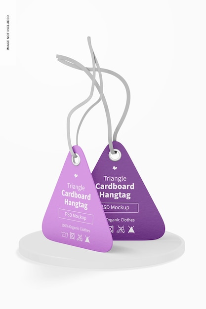 Triangle Cardboard Hangtags Mockup