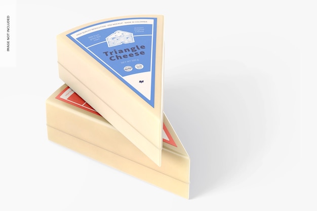 Triangle cheese mockup, gestapeld