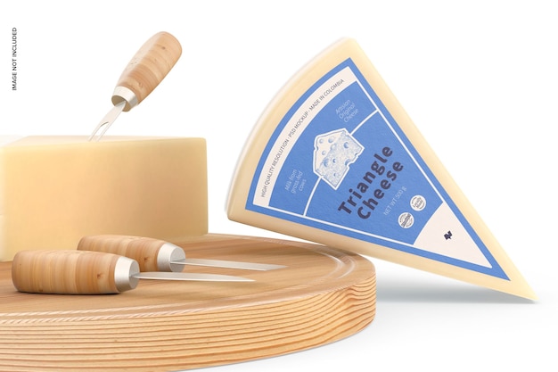 triangle cheese mockup, leaned