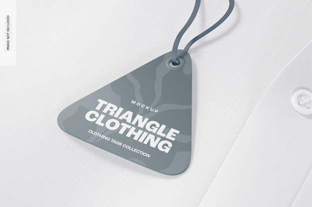 PSD mockup di tag abbigliamento triangolo, vista da destra