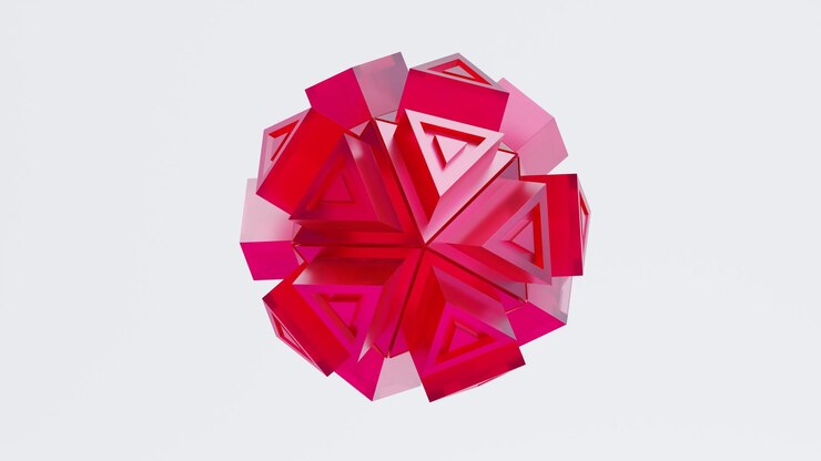 PSD triangle faced polygon shape 3d icon