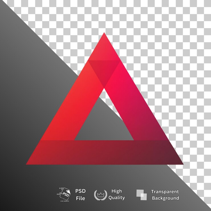 PSD triangle isolated on transparent background