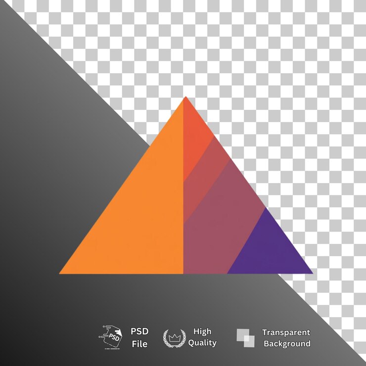 PSD triangle isolated on transparent background