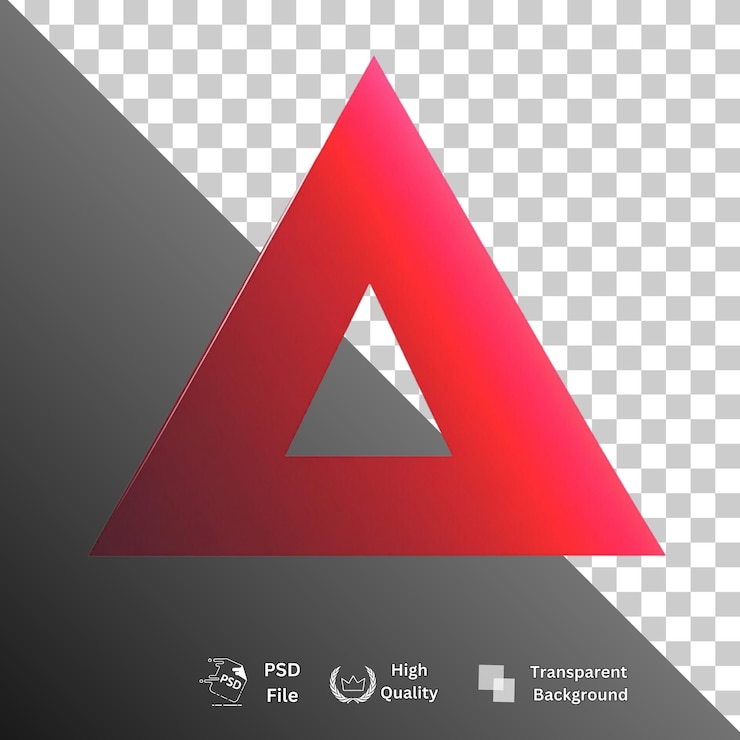 PSD triangle isolated on transparent background