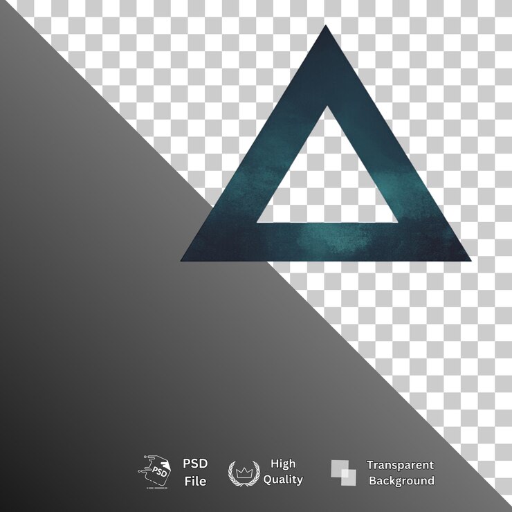 PSD triangle isolated on transparent background