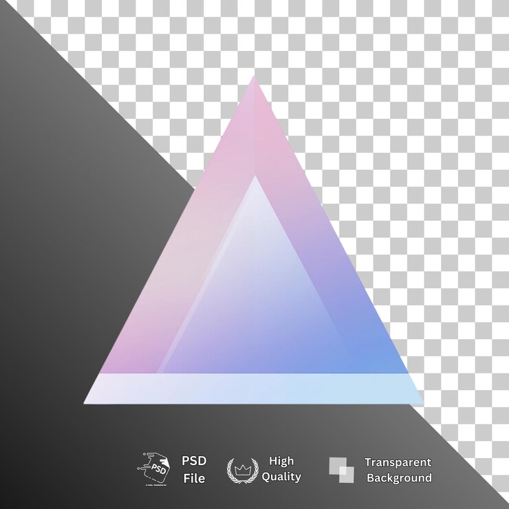 PSD triangle isolated on transparent background