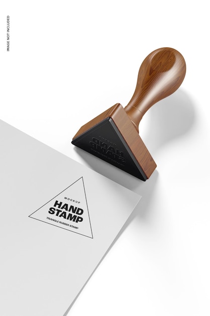 Triangle rubber stamp mockup, right view