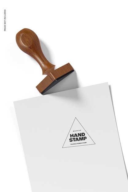 triangle rubber stamp mockup, top view