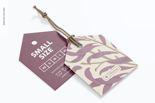 triangle shaped clothing tags mockup