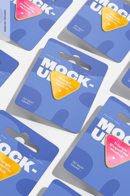 Triangle Shaped Pins Mockup, Mosaic