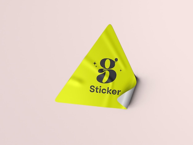 PSD triangle sticker mockup