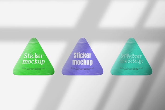 PSD triangle sticker mockup