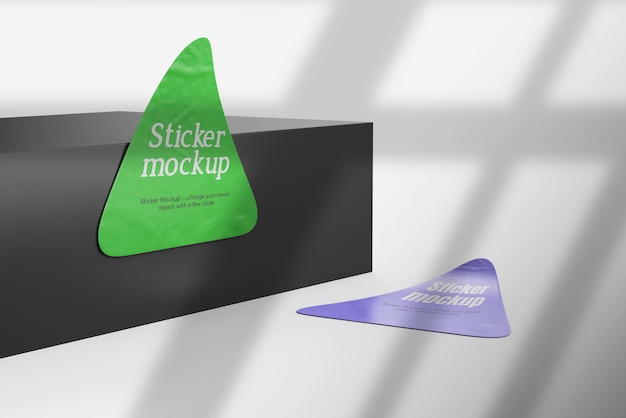 Triangle sticker mockup