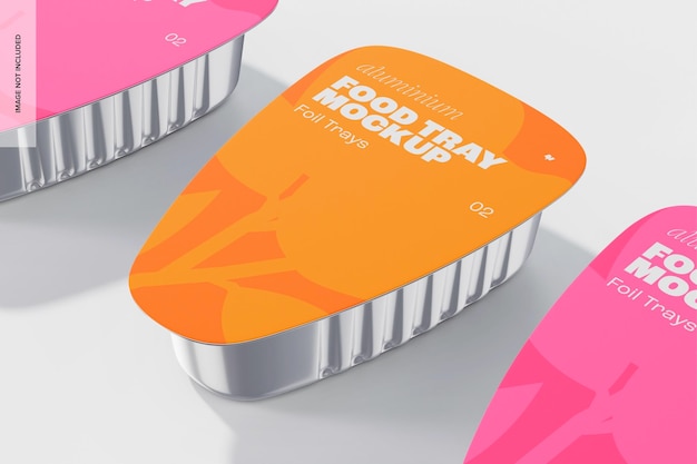 triangular aluminium food trays mockup, mosaic