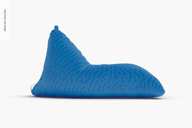 Triangular bean bag chair mockup, side view