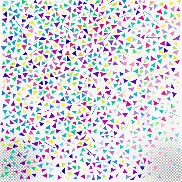 Triangular colorful confetti transparent background