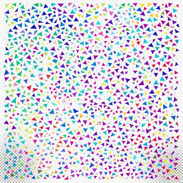 PSD triangular colorful confetti transparent background