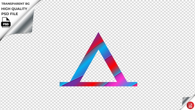 PSD triangular design2 vector icon red blue purple ribbon psd transparent