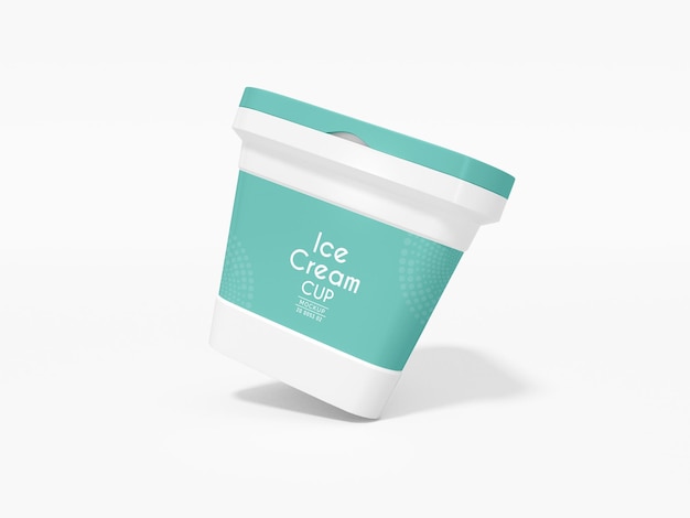 Triangular Ice Cream Container Packaging Mockup