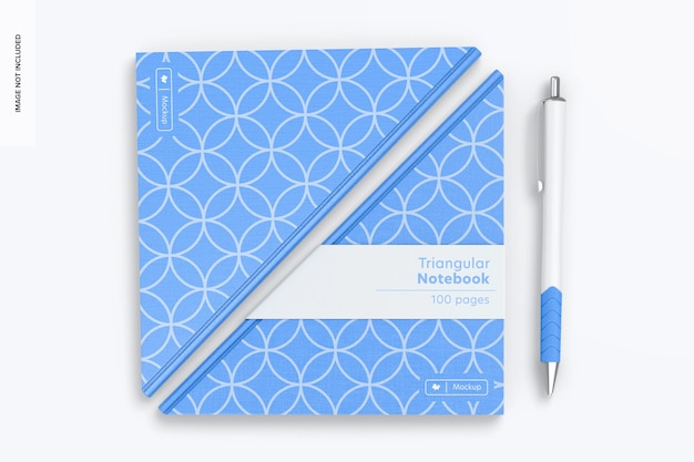 PSD triangular notebooks mockup