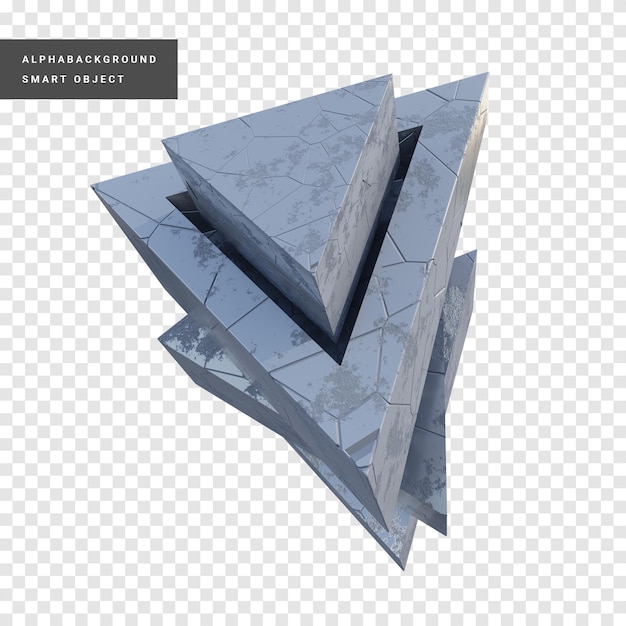 Render 3d di forma geometrica astratta del prisma triangolare