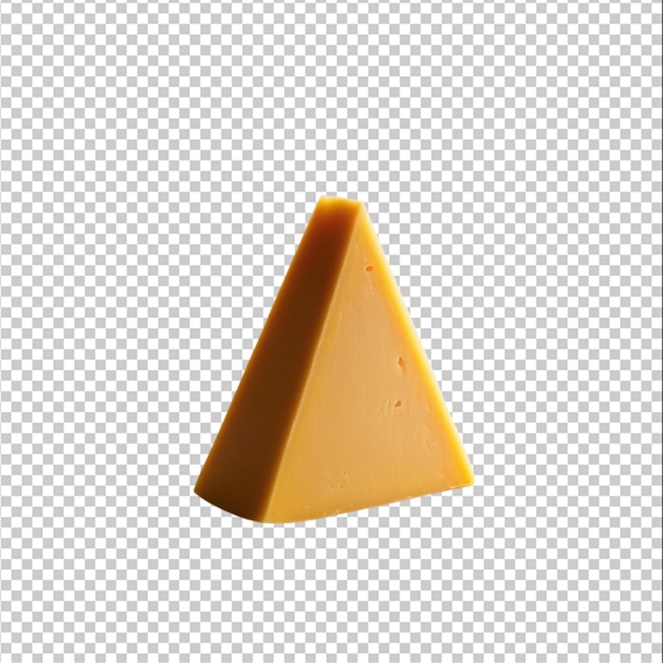 PSD triangular processed cheese isolated on the blank background