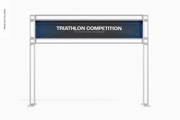 PSD triathlon finish line mockup, front view